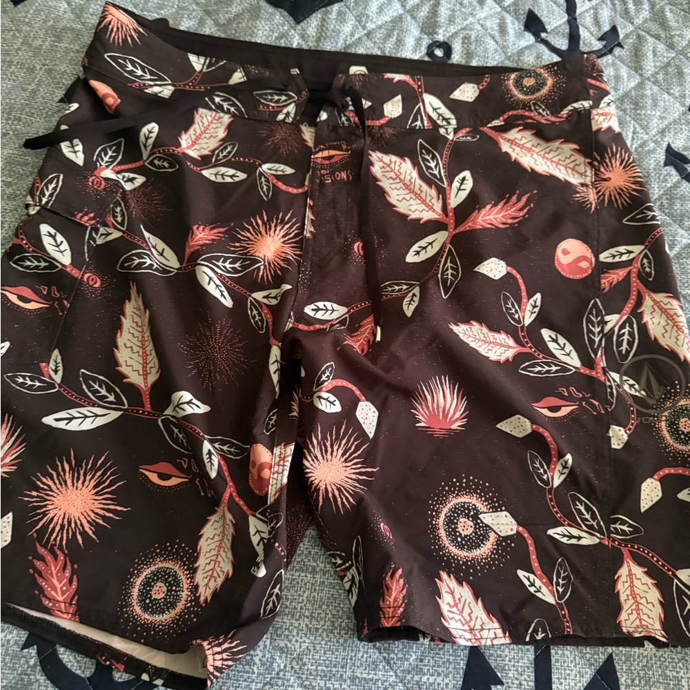 Volcom  Brown  and Orange Patterned Men's Board Shorts